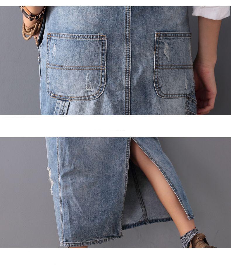 Buddha Trends overall dress Ripped Denim Overall Dress