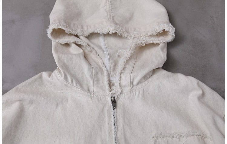 Buddha Trends Oversized Denim Jacket with Hoodie