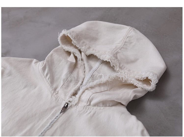 Buddha Trends Oversized Denim Jacket with Hoodie