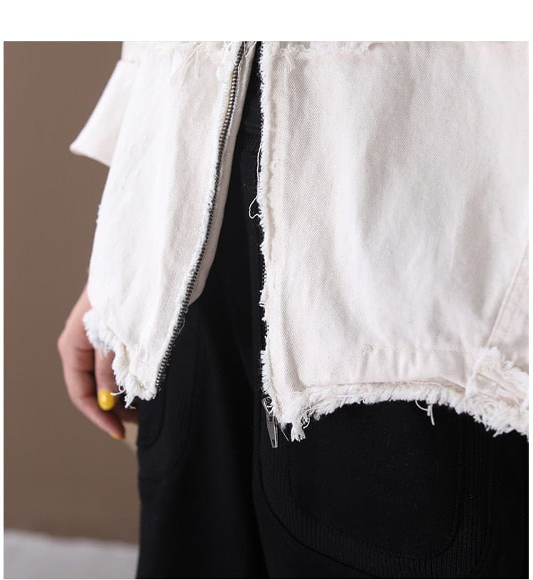 Buddha Trends Oversized Denim Jacket with Hoodie
