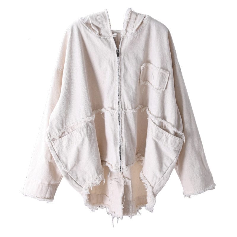 Buddha Trends Oversized Denim Jacket with Hoodie