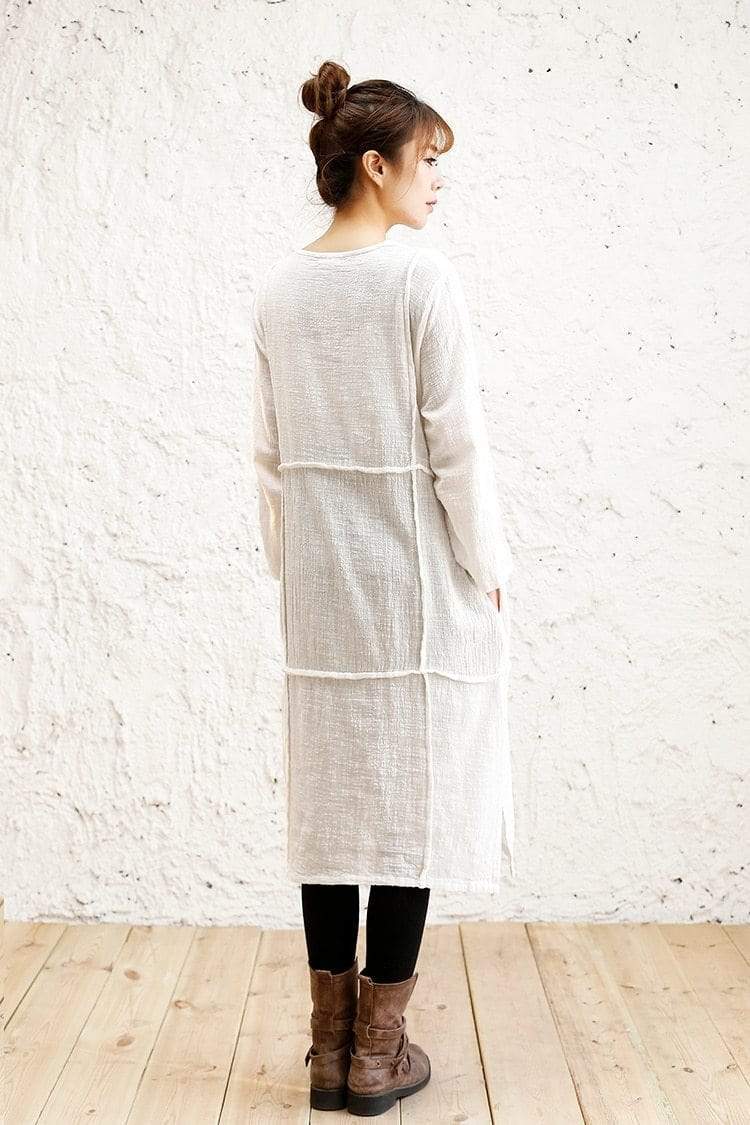 Buddha Trends Oversized Long Linen Shirt | Zen