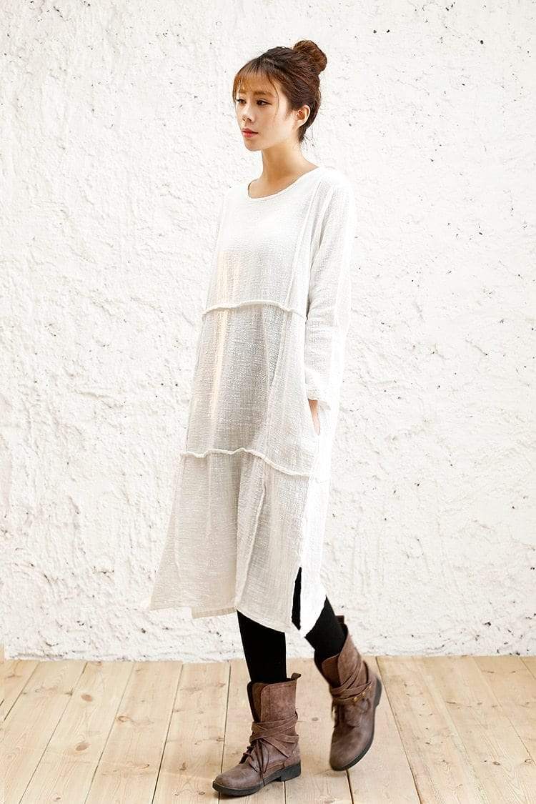 Buddha Trends Oversized Long Linen Shirt | Zen