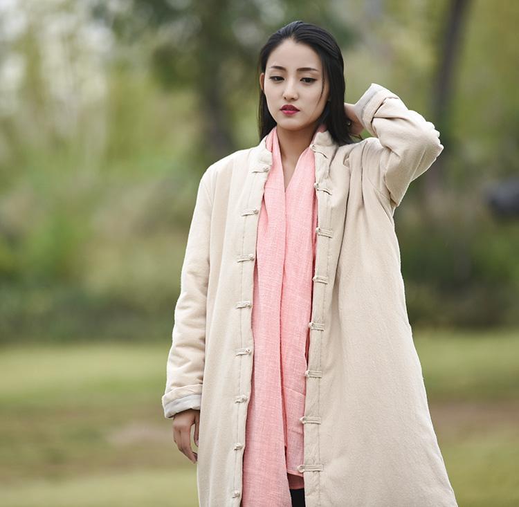 Buddha Trends Pink / One Size Cotton Linen Large Scarf
