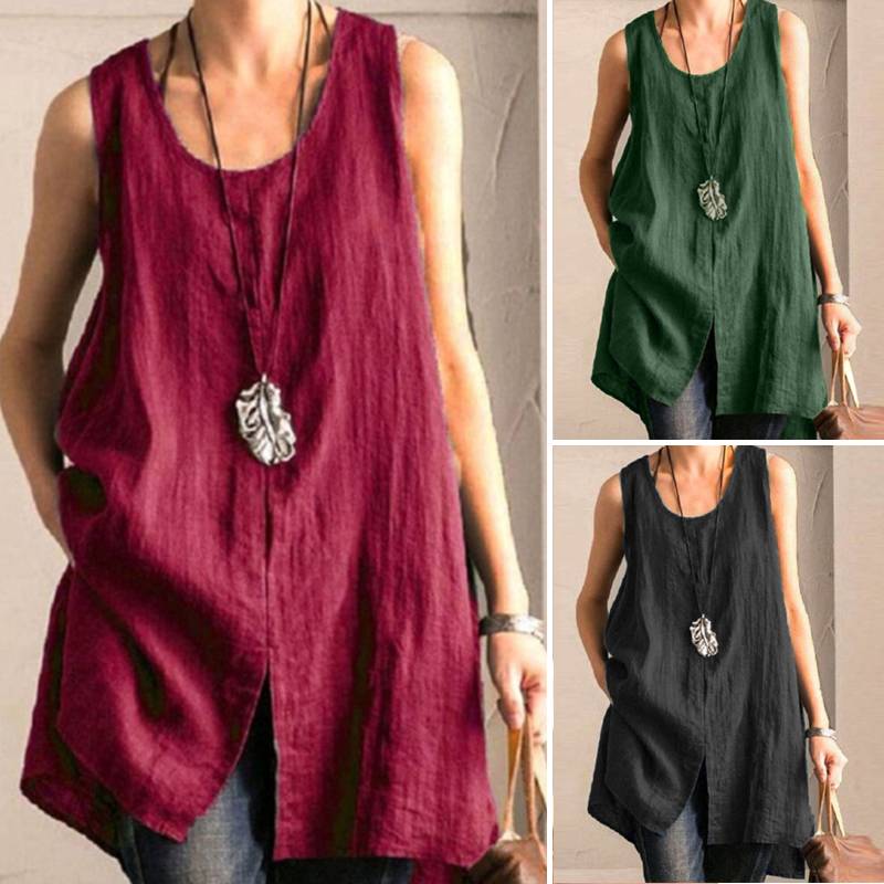 Buddha Trends Plus Size Long Striped Tank Top