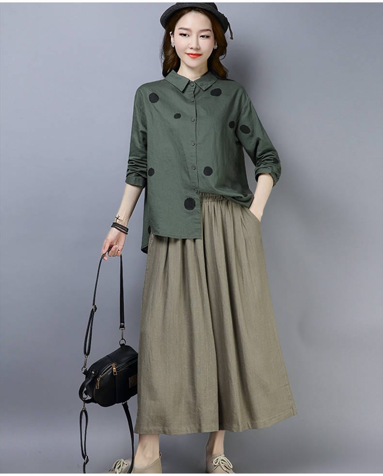 Buddha Trends Polka Dot Hipster Blouse
