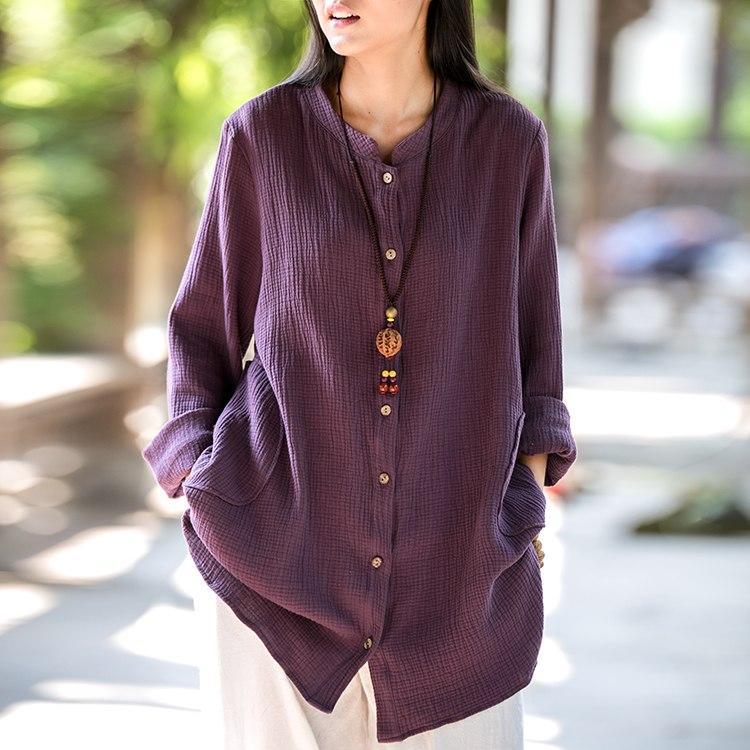 Button up Cotton and Linen Shirt | Zen