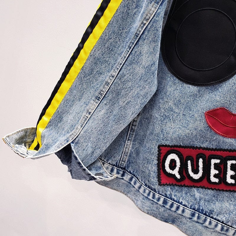 Buddha Trends Queen Patchwork Embroidered Denim Jacket