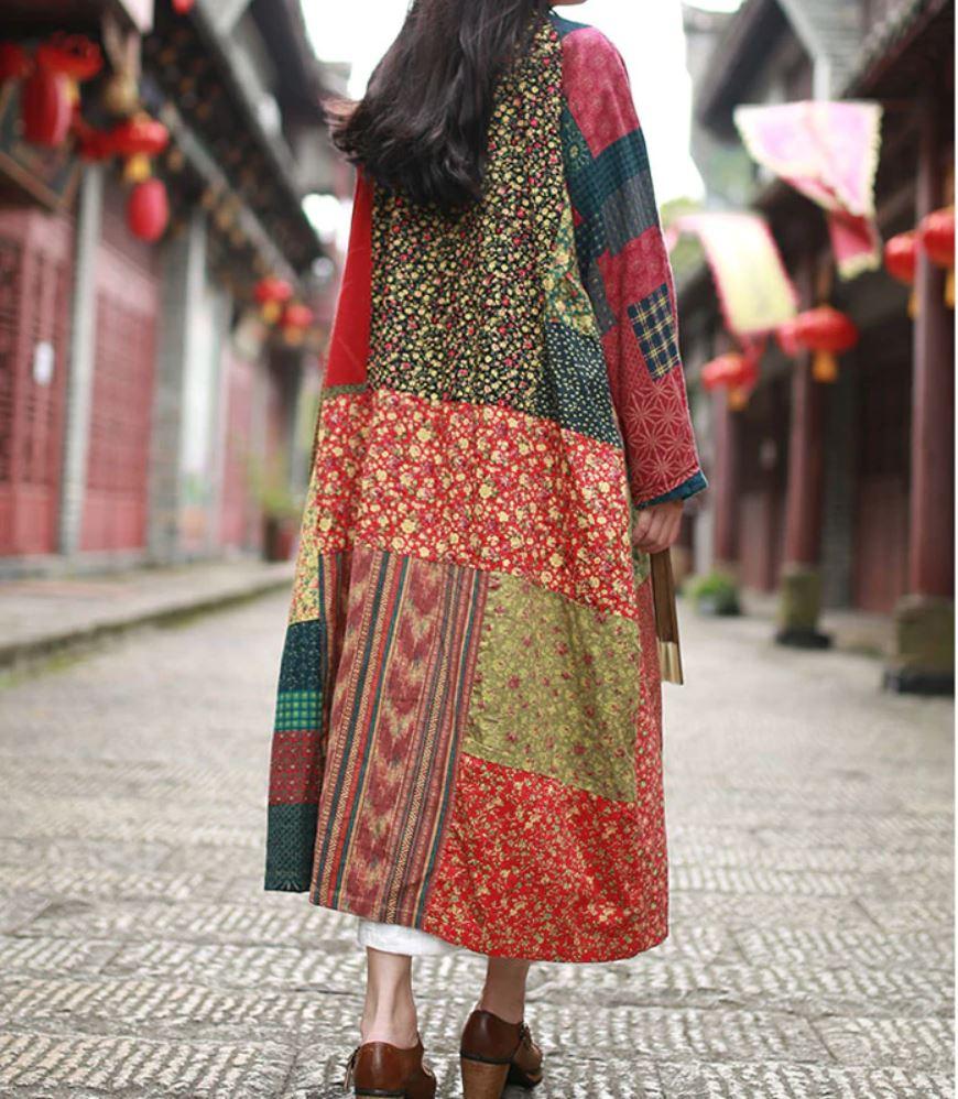 Buddha Trends Random Patchwork Vintage Hippie Jacket