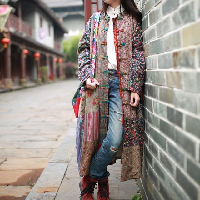 Buddha Trends Random Patchwork Vintage Hippie Jacket
