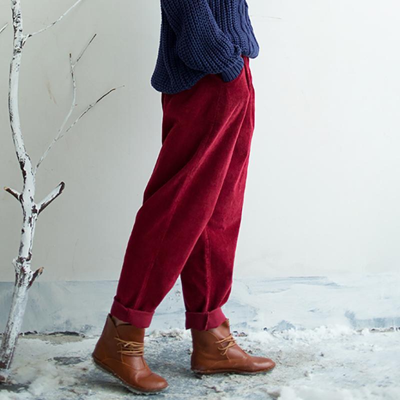 Buddha Trends Retro Corduroy Loose Trousers