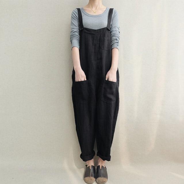 Buddha Trends S / Black Handywoman Vintage Plus Size Overall