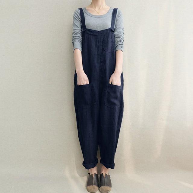 Buddha Trends S / Navy Blue Handywoman Vintage Plus Size Overall