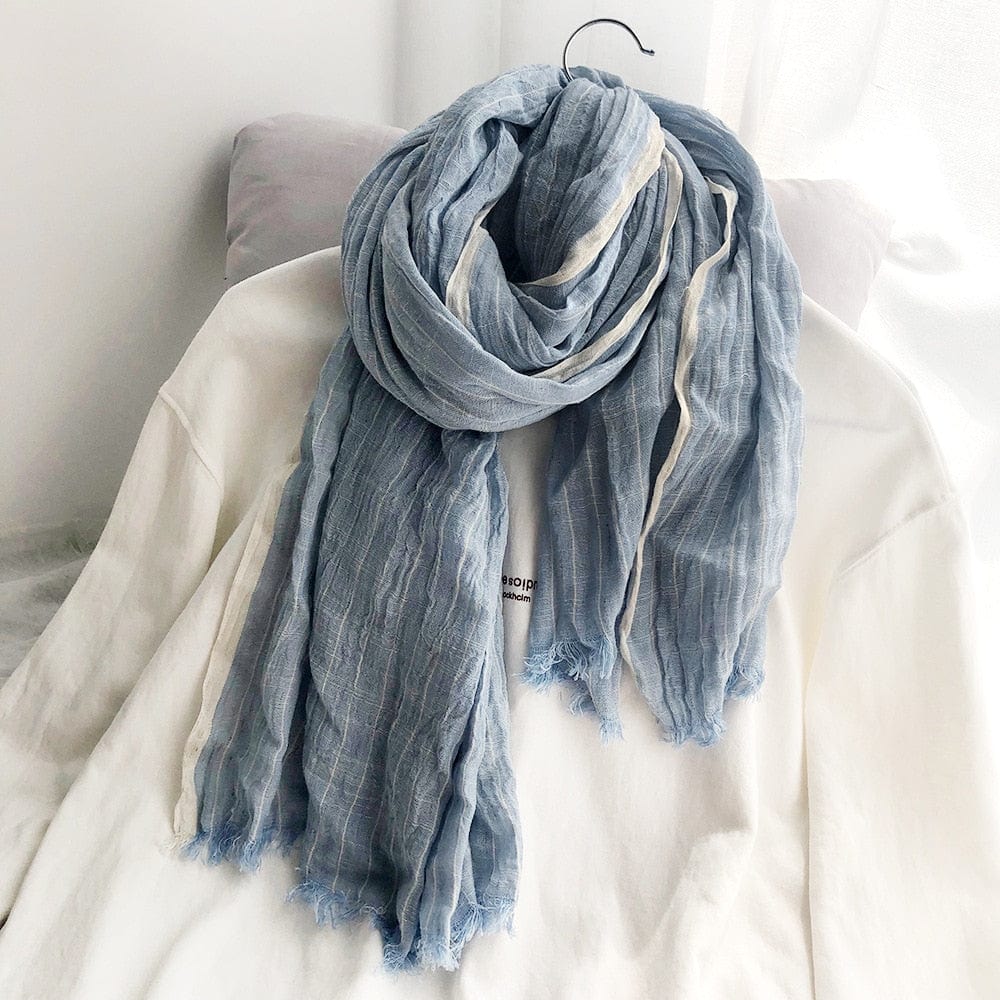 Buddha Trends Striped Cotton & Linen Shawls