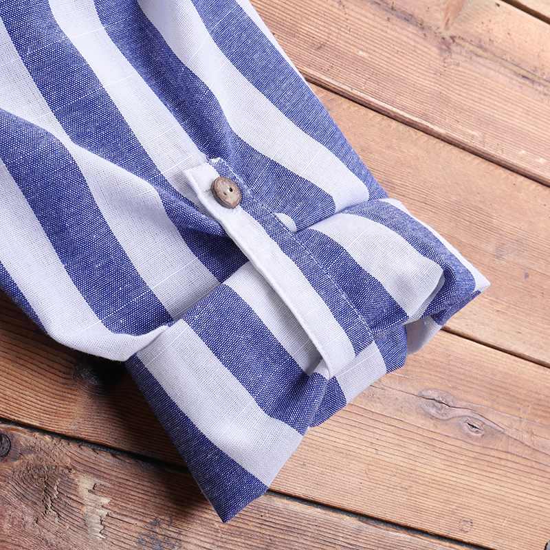Buddha Trends Striped Oversized Blouse