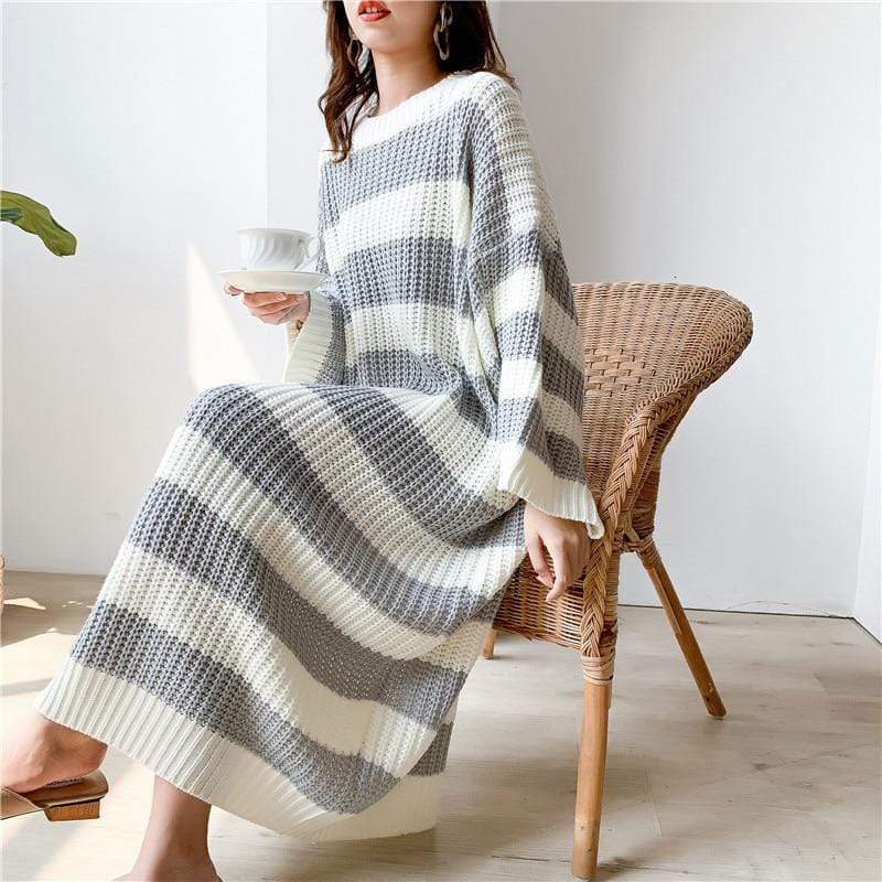 Oversized Knit Sweater Dress – Buddhatrends