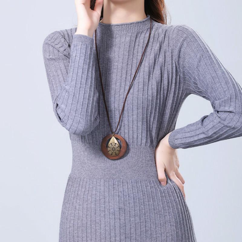 Buddha Trends Tear Drop Wooden Pendant Necklace