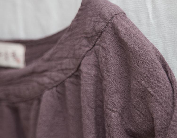 Buddha Trends Tops Loose Batwing Sleeve Linen T-Shirt | Lotus