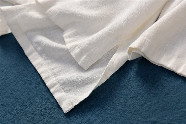 Buddha Trends Tops Minimalist Cotton & Linen Blouse | Zen