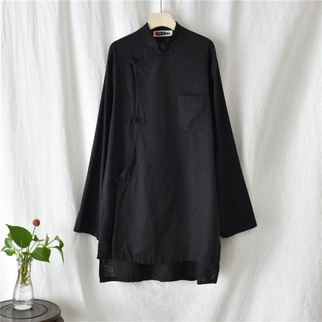 Buddha Trends Tops Minimalist Cotton & Linen Blouse | Zen