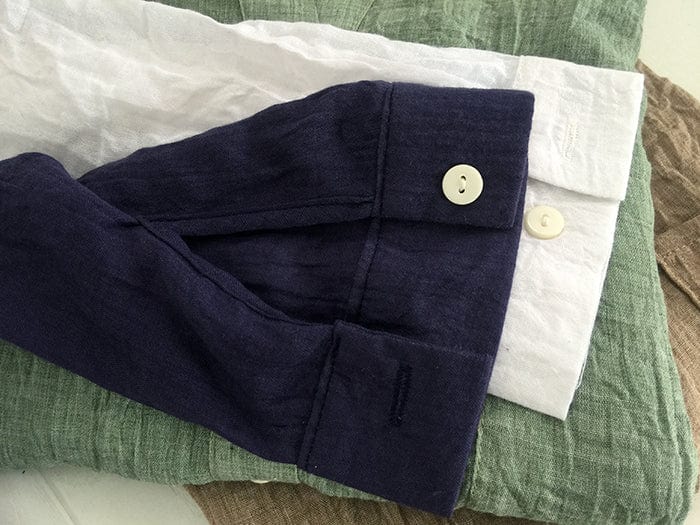 Buddha Trends Vintage Button Up Cotton Linen Blouse