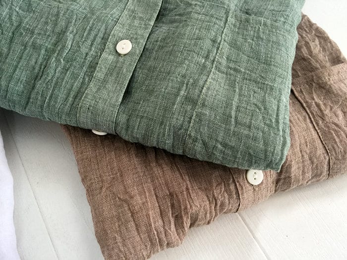 Buddha Trends Vintage Button Up Cotton Linen Blouse