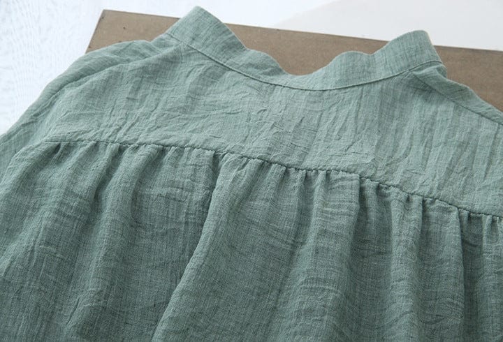 Buddha Trends Vintage Button Up Cotton Linen Blouse