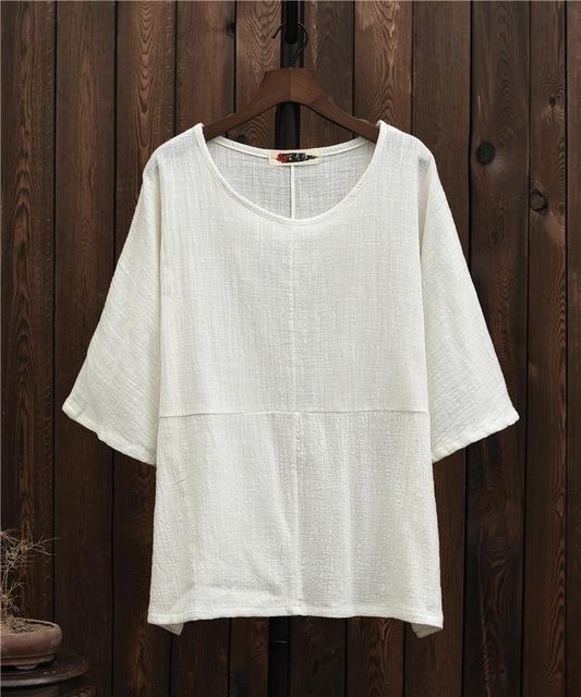 Buddha Trends White / One Size Flowy 3/4 Batwing Sleeve T-Shirt | Zen