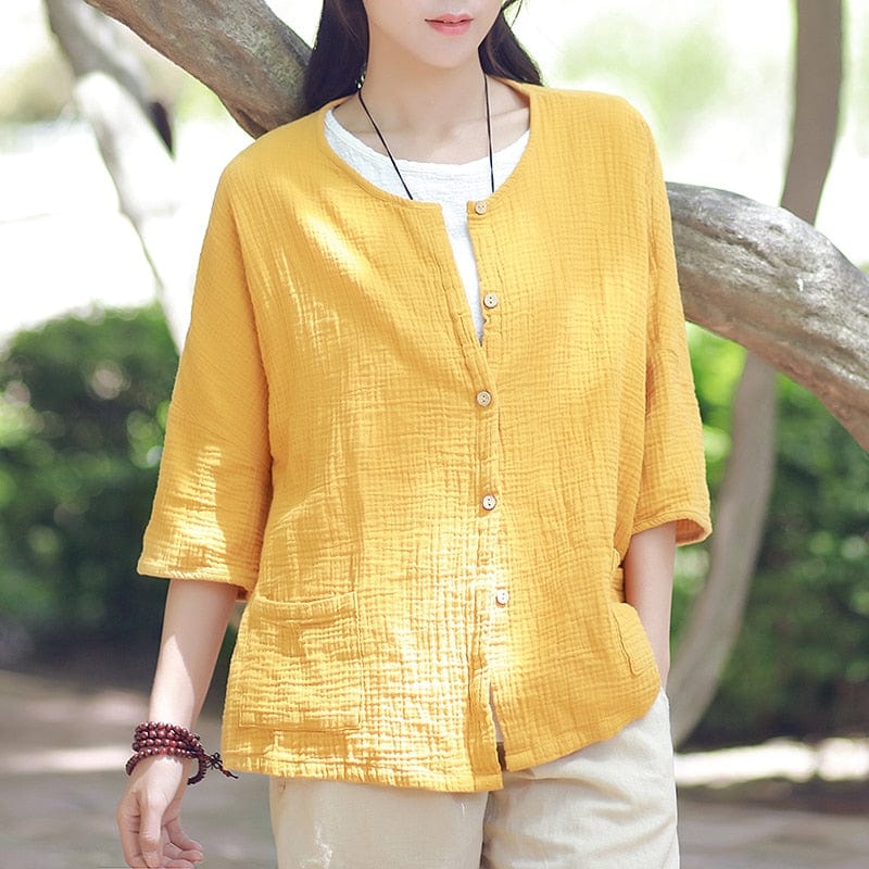 Buddha Trends Zen Cotton Linen Blouse | Zen