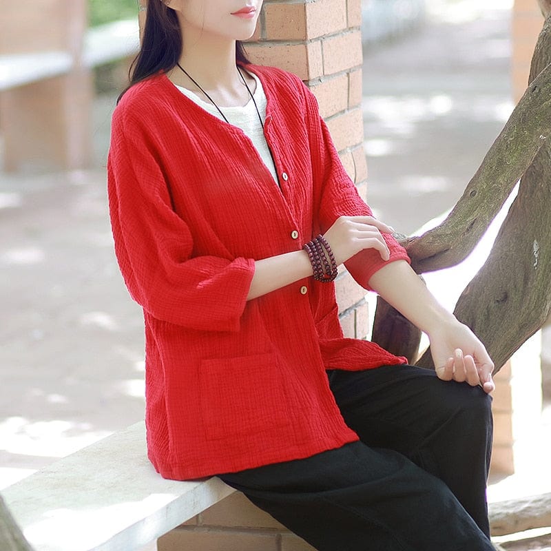 Buddha Trends Zen Cotton Linen Blouse | Zen