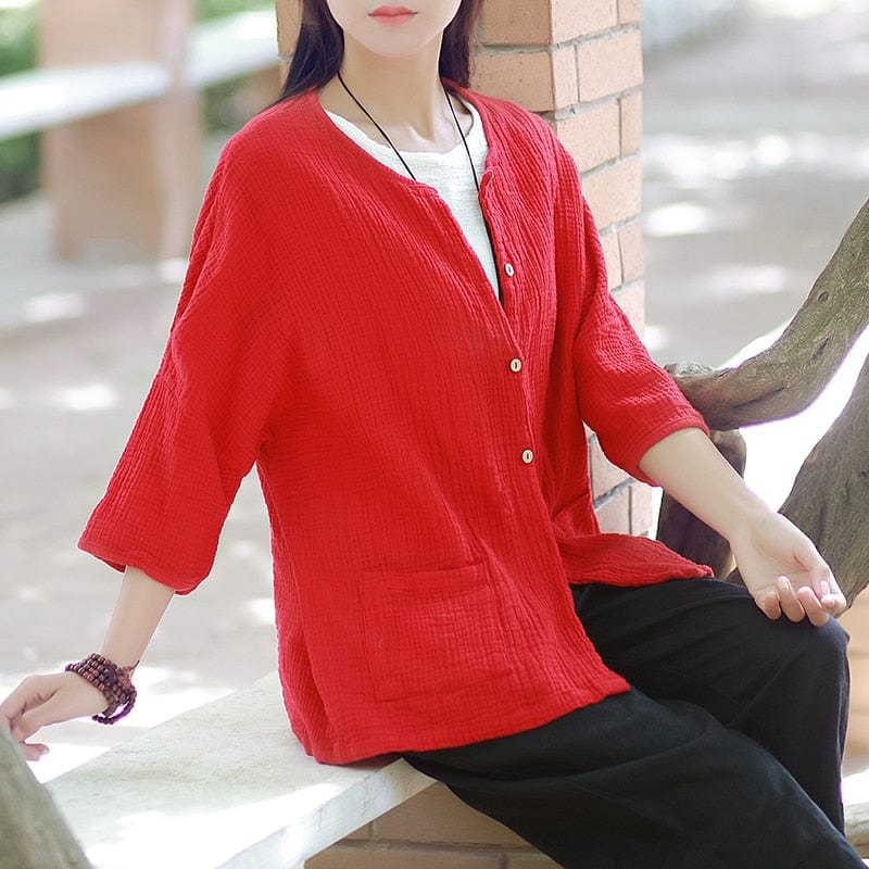 Buddha Trends Zen Cotton Linen Blouse | Zen
