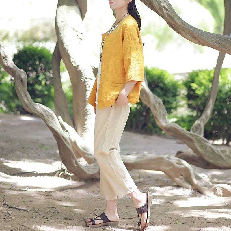 Buddha Trends Zen Cotton Linen Blouse | Zen