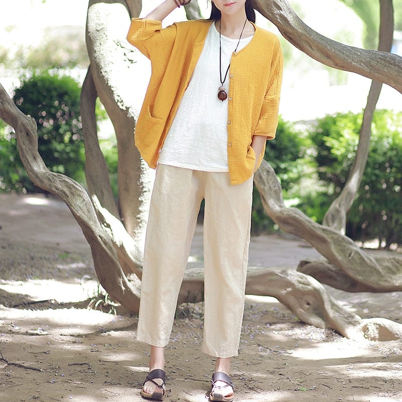Buddha Trends Zen Cotton Linen Blouse | Zen