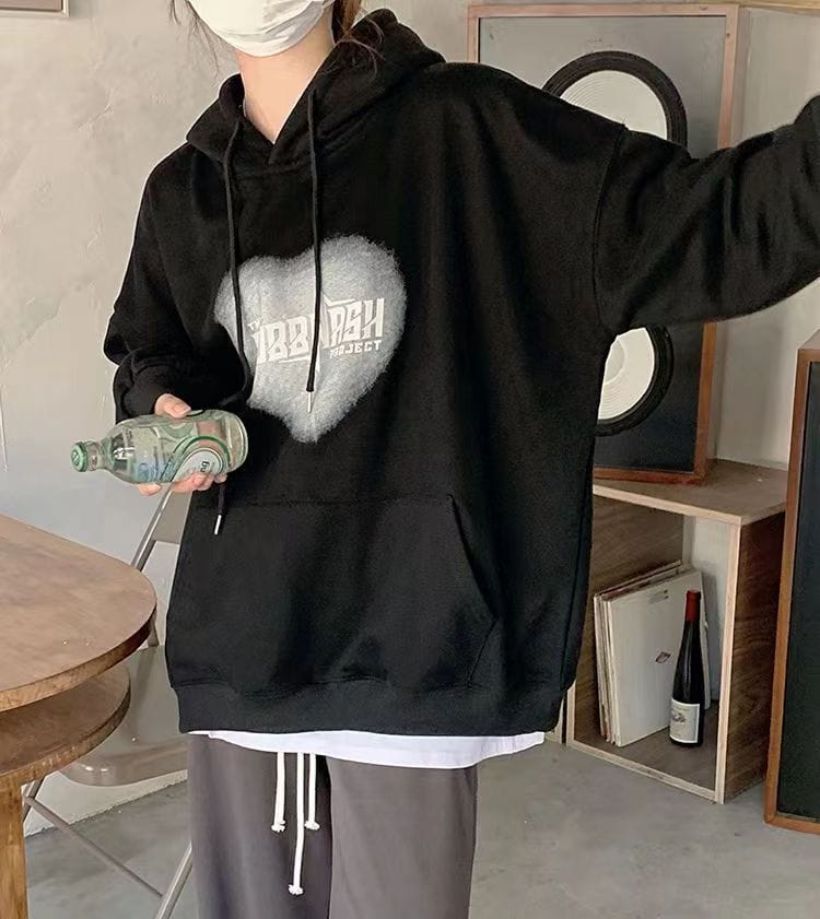 Buddhatrends 0 Letter Printed Baggy Hoodie