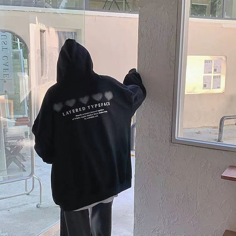 Buddhatrends 0 Letter Printed Baggy Hoodie