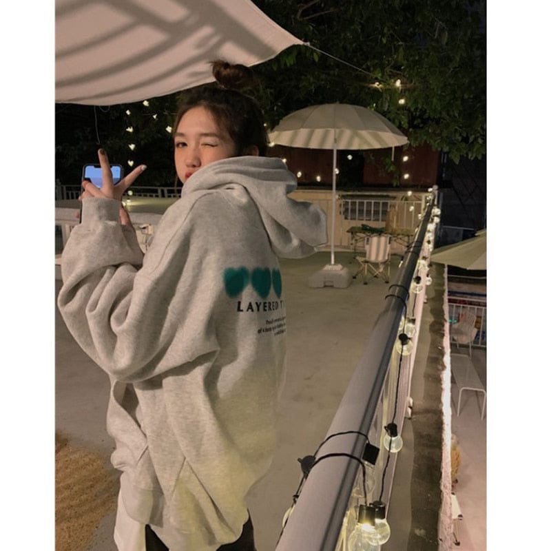 Buddhatrends 0 Letter Printing Baggy Hoodie