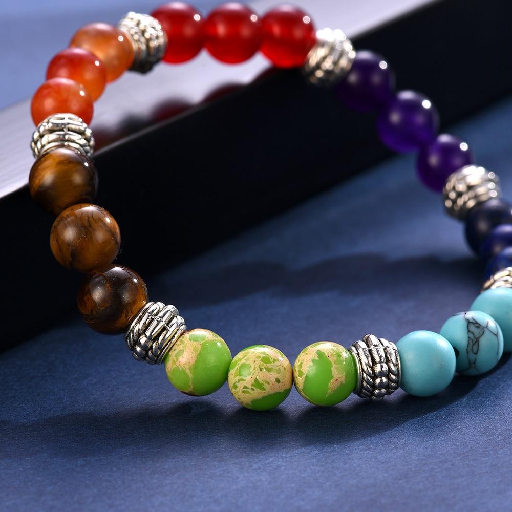Buddhatrends 100% Natural Chakra Stone Beads Bracelet