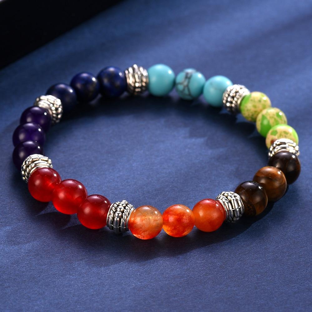 Buddhatrends 100% Natural Chakra Stone Beads Bracelet