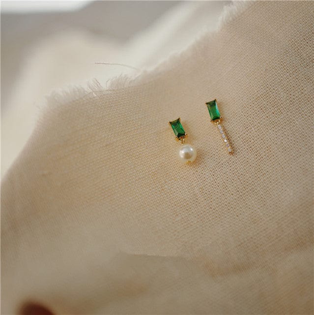 Buddhatrends 2 Pearl & Zircon 925 Sterling Silver Earrings