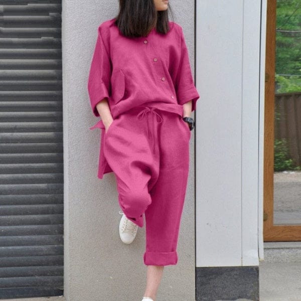 Buddhatrends 3/4 Sleeve Blouse Two Piece Set | OOTD