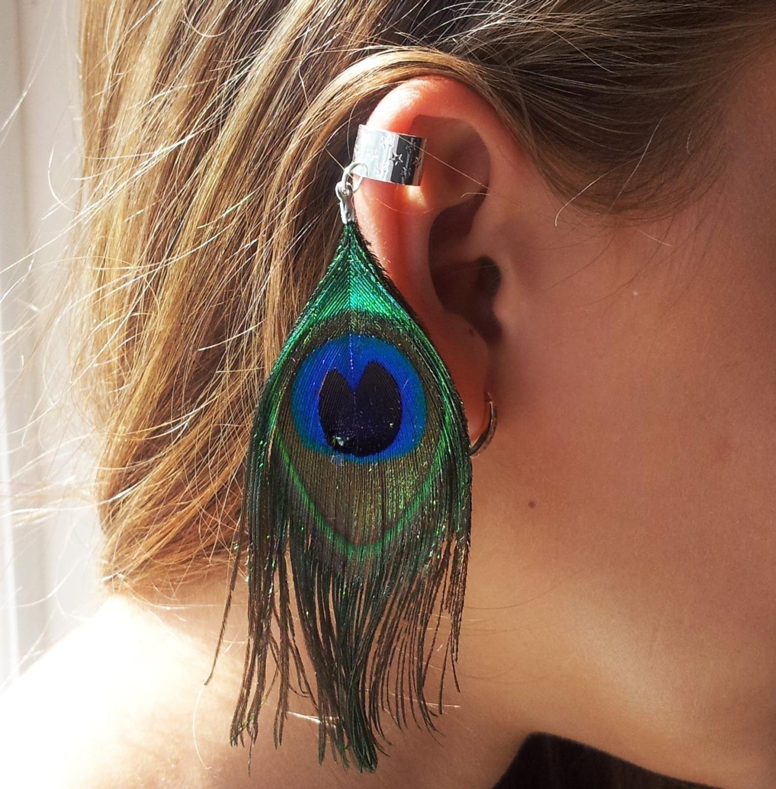 Buddhatrends A10 Extra Long Feather Earrings