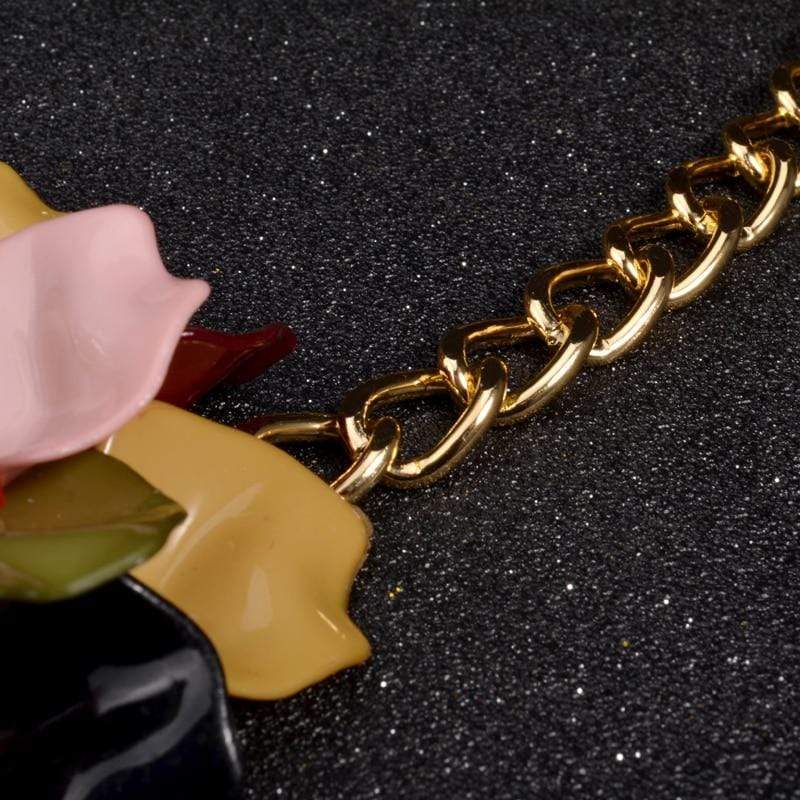 Buddhatrends Abstract Flowers Oversized Choker Necklace
