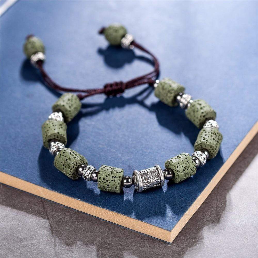 Buddhatrends Adjustable Lava Stone Bracelet