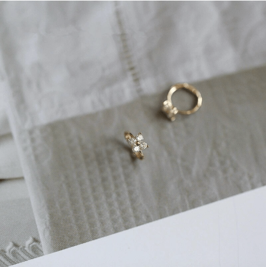 Buddhatrends Annabelle 925 Sterling Silver Huggie Earrings