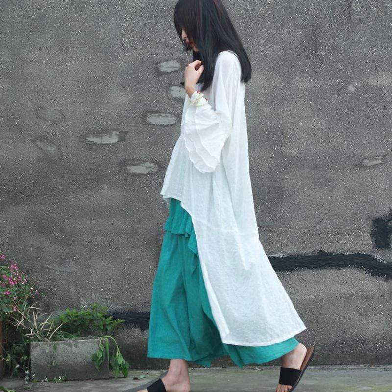 Buddhatrends Arthemis Asymmetrical Cotton Linen Shirt