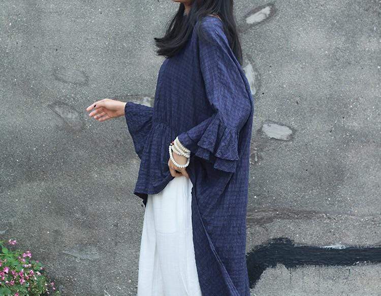 Buddhatrends Arthemis Asymmetrical Cotton Linen Shirt