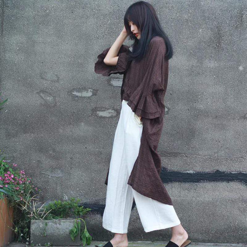 Buddhatrends Arthemis Asymmetrical Cotton Linen Shirt