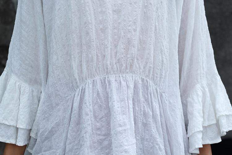 Buddhatrends Arthemis Asymmetrical Cotton Linen Shirt