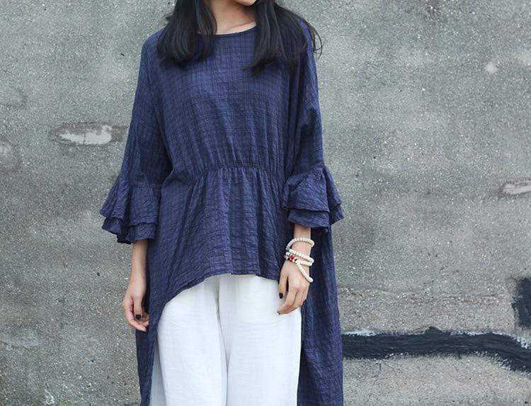 Buddhatrends Arthemis Asymmetrical Cotton Linen Shirt