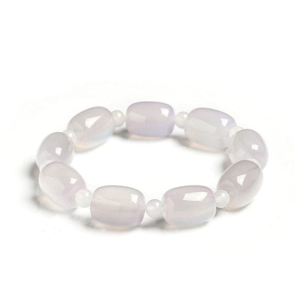Buddhatrends Barrel Beads Peacock Agates Bracelet